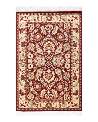 Traditional Mogul Red Wool Area Rug 2' 1" x 3' 3" - Solo Rugs