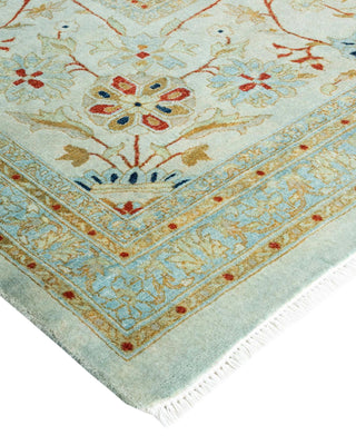 Contemporary Fine Vibrance Light Blue Wool Area Rug 10' 1" x 14' 1" - Solo Rugs