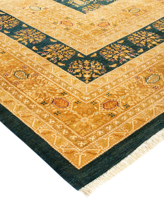 Traditional Mogul Green Wool Area Rug 12' 2" x 15' 2" - Solo Rugs