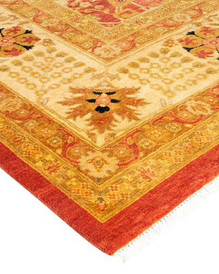 Contemporary Eclectic Orange Wool Area Rug 9' 1" x 12' 1" - Solo Rugs