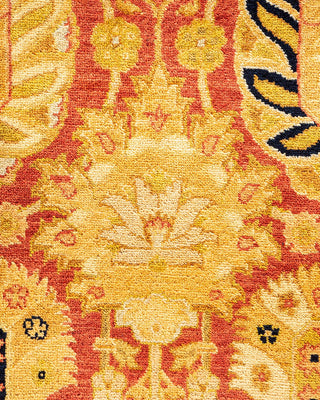 Contemporary Eclectic Orange Wool Area Rug 9' 1" x 12' 1" - Solo Rugs