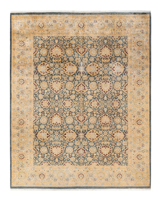 Traditional Mogul Gray Wool Area Rug 8' 3" x 10' 4" - Solo Rugs