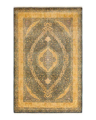 Traditional Mogul Brown Wool Area Rug 6' 1" x 9' 4" - Solo Rugs