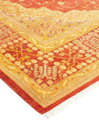 Traditional Mogul Orange Wool Area Rug 4' 8" x 7' 1" - Solo Rugs