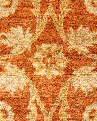 Traditional Mogul Orange Wool Area Rug 8' 10" x 12' 8" - Solo Rugs