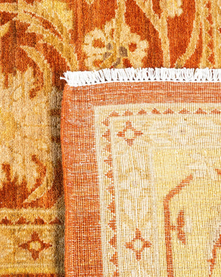 Traditional Mogul Orange Wool Area Rug 8' 10" x 12' 8" - Solo Rugs