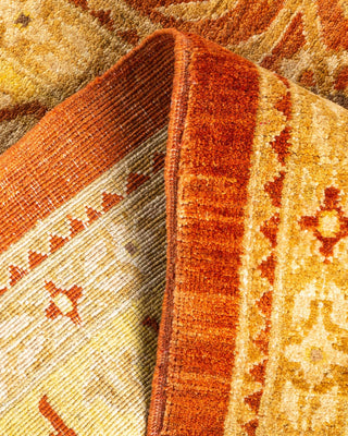 Traditional Mogul Orange Wool Area Rug 8' 10" x 12' 8" - Solo Rugs