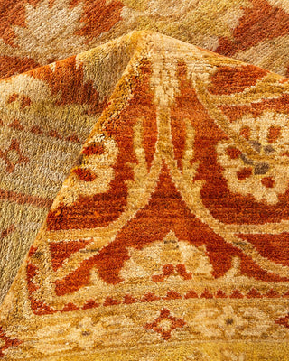 Traditional Mogul Orange Wool Area Rug 8' 10" x 12' 8" - Solo Rugs
