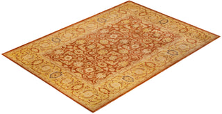 Traditional Mogul Orange Wool Area Rug 8' 10" x 12' 8" - Solo Rugs