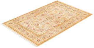 Traditional Mogul Ivory Wool Area Rug 4' 2" x 6' 2" - Solo Rugs