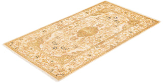 Traditional Mogul Ivory Wool Area Rug 3' 1" x 5' 7" - Solo Rugs