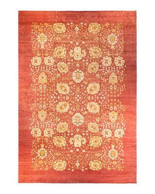 Contemporary Eclectic Orange Wool Area Rug 11' 10" x 18' 2" - Solo Rugs