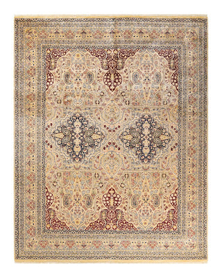 Traditional Mogul Ivory Wool Area Rug 8' 1" x 10' 9" - Solo Rugs