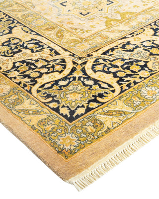 Traditional Mogul Ivory Wool Area Rug 6' 1" x 9' 0" - Solo Rugs