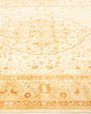 Traditional Mogul Ivory Wool Area Rug 6' 2" x 9' 4" - Solo Rugs