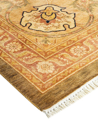 Contemporary Eclectic Green Wool Area Rug 10' 1" x 14' 0" - Solo Rugs