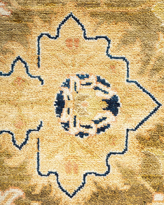 Contemporary Eclectic Green Wool Area Rug 10' 1" x 14' 0" - Solo Rugs