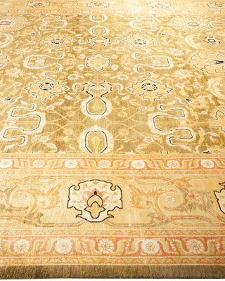 Contemporary Eclectic Green Wool Area Rug 10' 1" x 14' 0" - Solo Rugs