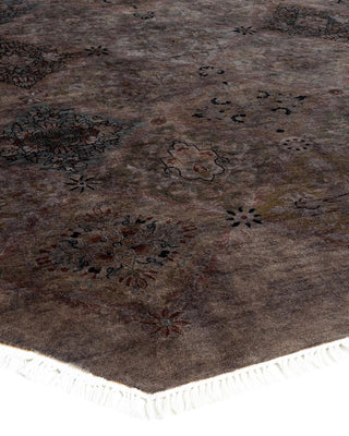 Contemporary Fine Vibrance Brown Wool Octagon Area Rug 7' 1" x 7' 1" - Solo Rugs