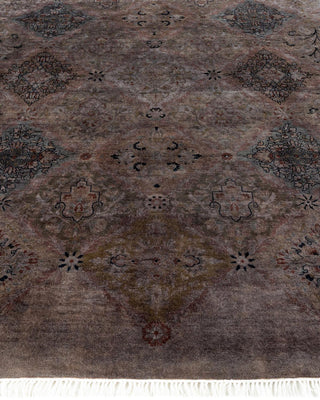 Contemporary Fine Vibrance Brown Wool Octagon Area Rug 7' 1" x 7' 1" - Solo Rugs