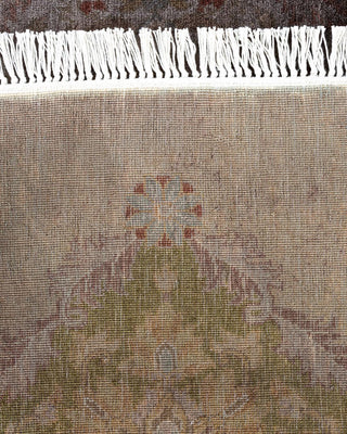 Contemporary Fine Vibrance Brown Wool Octagon Area Rug 7' 1" x 7' 1" - Solo Rugs