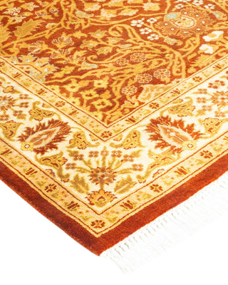 Traditional Mogul Orange Wool Area Rug 3' 1" x 5' 4" - Solo Rugs