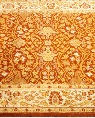 Traditional Mogul Orange Wool Area Rug 3' 1" x 5' 4" - Solo Rugs