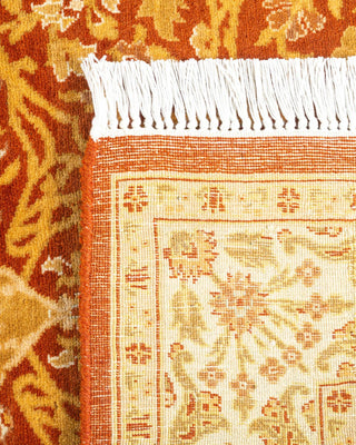 Traditional Mogul Orange Wool Area Rug 3' 1" x 5' 4" - Solo Rugs