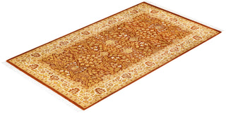 Traditional Mogul Orange Wool Area Rug 3' 1" x 5' 4" - Solo Rugs