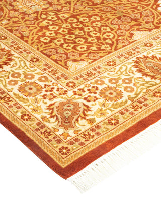 Traditional Mogul Orange Wool Area Rug 5' 1" x 8' 3" - Solo Rugs