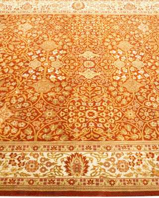 Traditional Mogul Orange Wool Area Rug 5' 1" x 8' 3" - Solo Rugs
