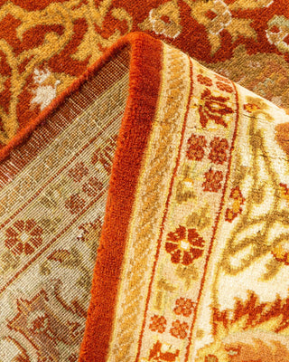 Traditional Mogul Orange Wool Area Rug 5' 1" x 8' 3" - Solo Rugs