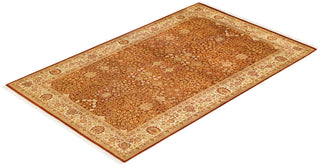 Traditional Mogul Orange Wool Area Rug 5' 1" x 8' 3" - Solo Rugs