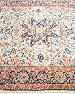 Traditional Mogul Ivory Wool Area Rug 4' 1" x 6' 2" - Solo Rugs