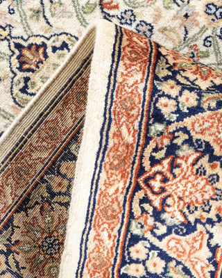 Traditional Mogul Ivory Wool Area Rug 4' 1" x 6' 2" - Solo Rugs