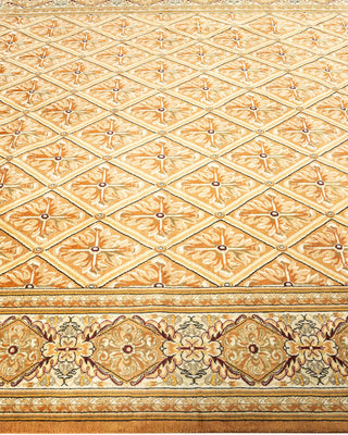 Traditional Mogul Yellow Wool Area Rug 6' 2" x 9' 1" - Solo Rugs