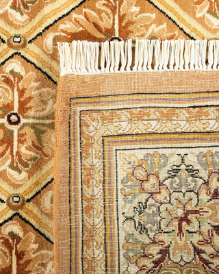Traditional Mogul Yellow Wool Area Rug 6' 2" x 9' 1" - Solo Rugs