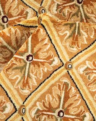 Traditional Mogul Yellow Wool Area Rug 6' 2" x 9' 1" - Solo Rugs