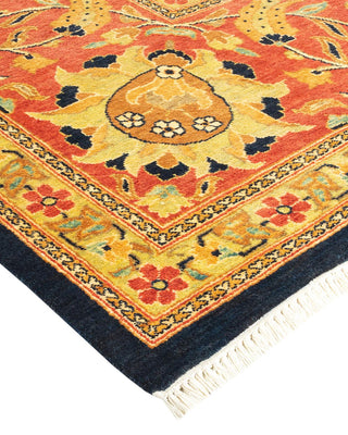 Contemporary Eclectic Blue Wool Area Rug 9' 0" x 12' 0" - Solo Rugs