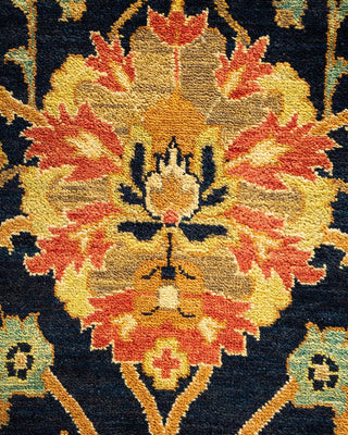 Contemporary Eclectic Blue Wool Area Rug 9' 0" x 12' 0" - Solo Rugs