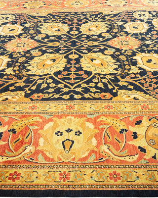 Contemporary Eclectic Blue Wool Area Rug 9' 0" x 12' 0" - Solo Rugs