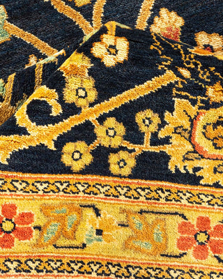 Contemporary Eclectic Blue Wool Area Rug 9' 0" x 12' 0" - Solo Rugs