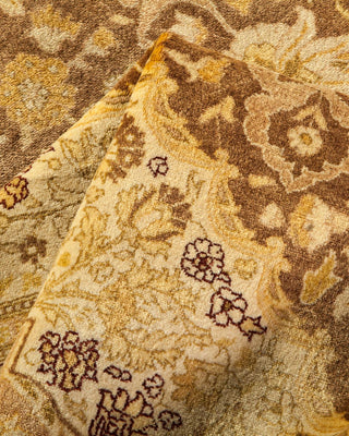 Traditional Mogul Beige Wool Area Rug 6' 2" x 9' 1" - Solo Rugs