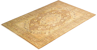 Traditional Mogul Beige Wool Area Rug 6' 2" x 9' 1" - Solo Rugs