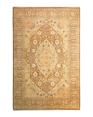 Traditional Mogul Beige Wool Area Rug 6' 2" x 9' 1" - Solo Rugs