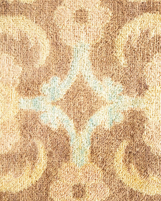 Contemporary Eclectic Brown Wool Area Rug 9' 1" x 11' 8" - Solo Rugs