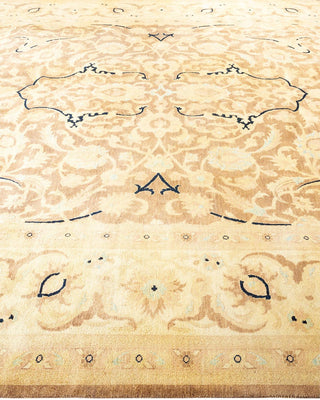 Contemporary Eclectic Brown Wool Area Rug 9' 1" x 11' 8" - Solo Rugs