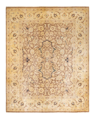 Contemporary Eclectic Brown Wool Area Rug 9' 1" x 11' 8" - Solo Rugs