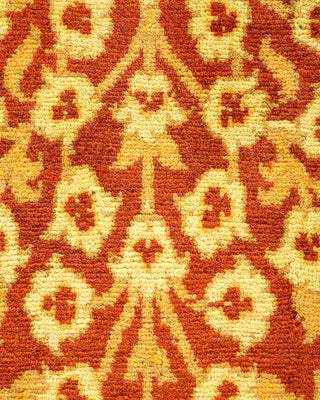 Traditional Mogul Orange Wool Area Rug 5' 3" x 8' 10" - Solo Rugs