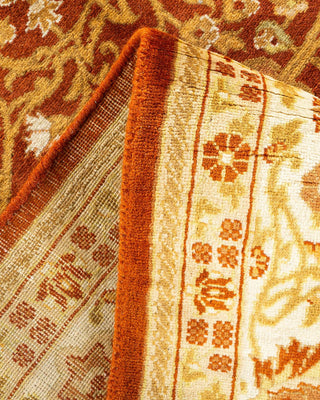Traditional Mogul Orange Wool Area Rug 5' 3" x 8' 10" - Solo Rugs